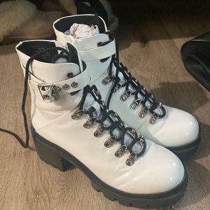 Jeffrey Campbell White Combat Boots